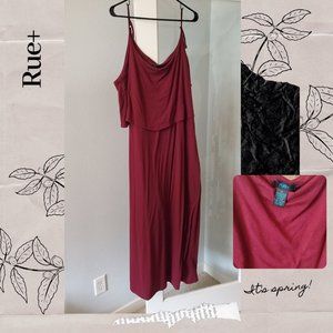 Maroon Rue+ Maxi Dress (3X)